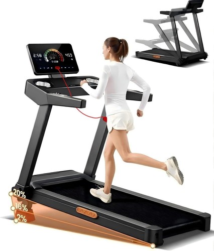 Foldable treadmill with handle - with,