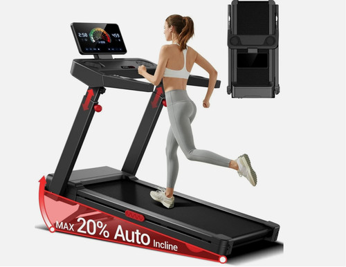 Foldable treadmill with handle - with,