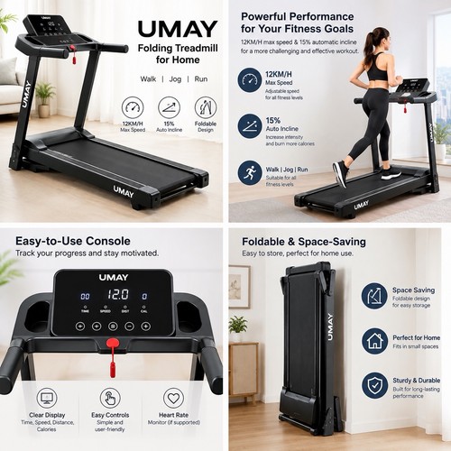 Umay folding treadmill 12km - umay,