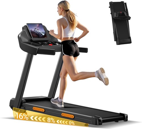 Folding treadmill with - with, 16%