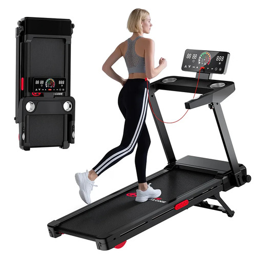 Black folding treadmill - black, q8